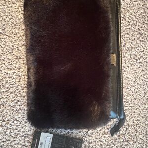 THINK ROYLN Black Faux Fur Shoulder Bag
